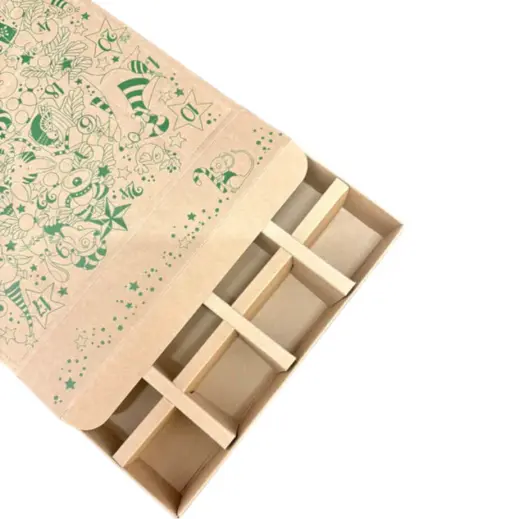 Printed Advent Calendar Kraft Open